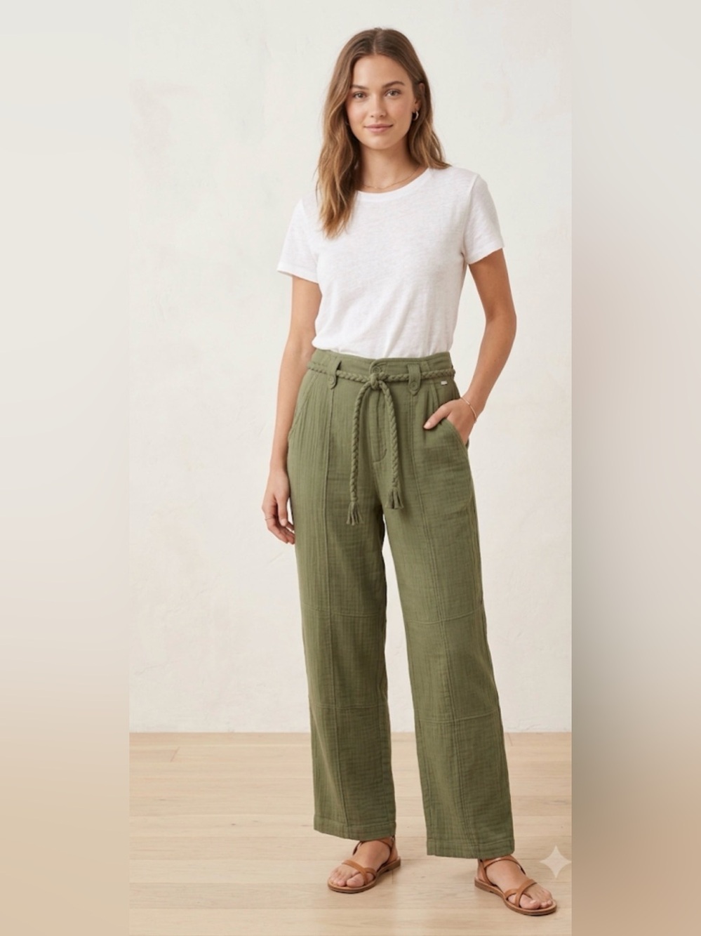 NWT Joie Pants 100% Cotton Wide-Leg Drawstring